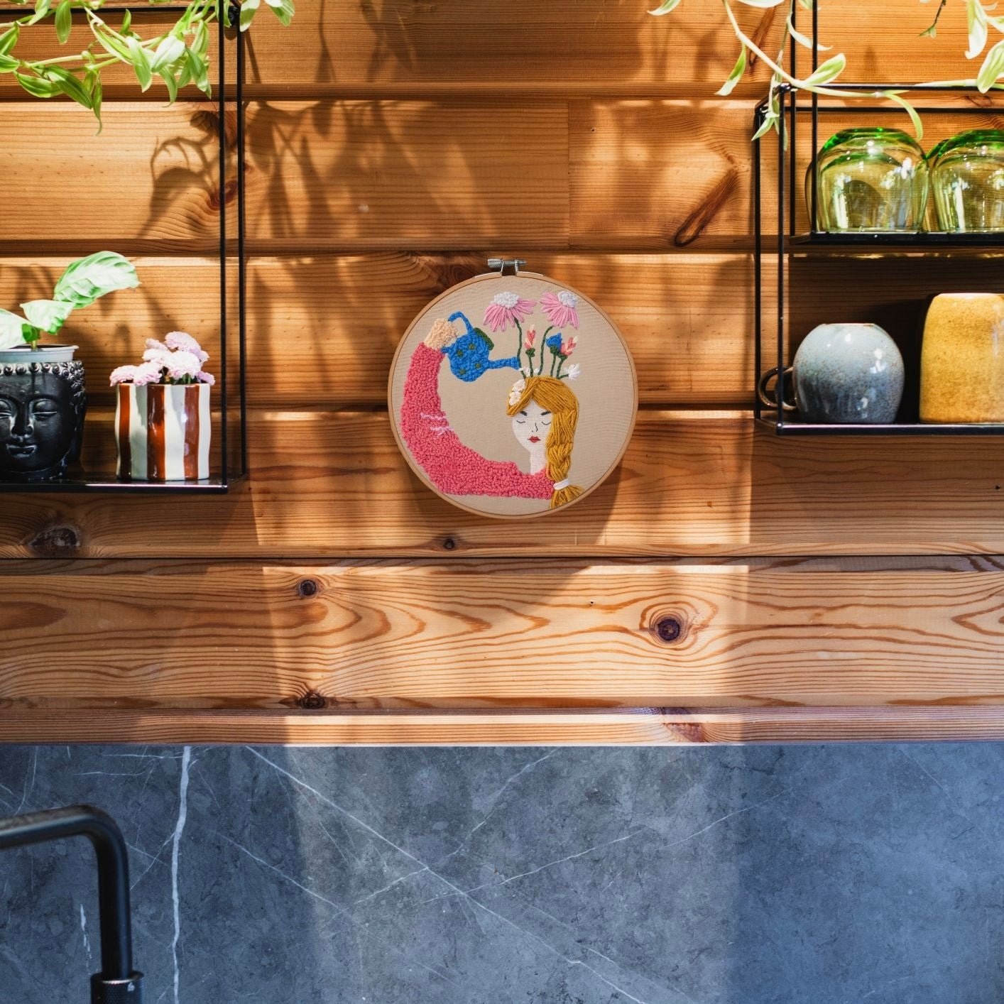 Punch Needle DIY Komplett-Set "Water Your Inner Flowers"