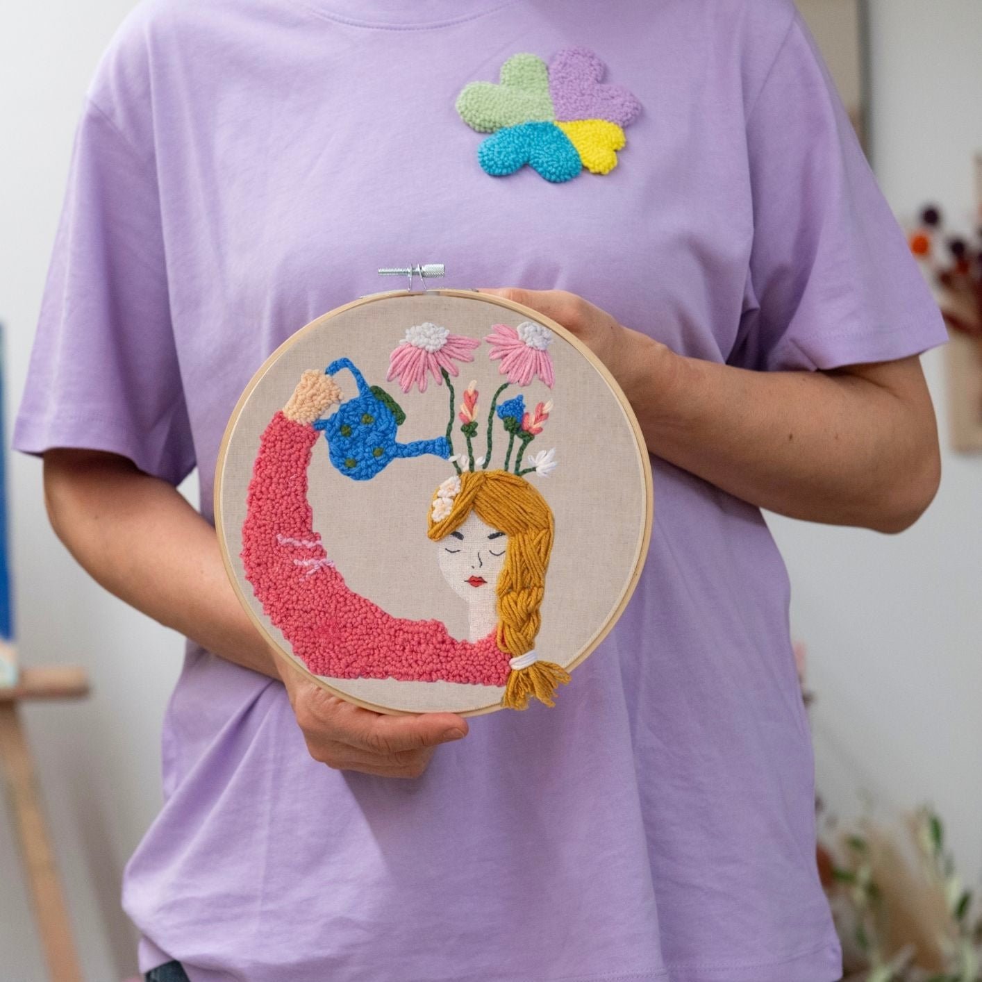 Punch Needle DIY Komplett-Set "Water Your Inner Flowers"