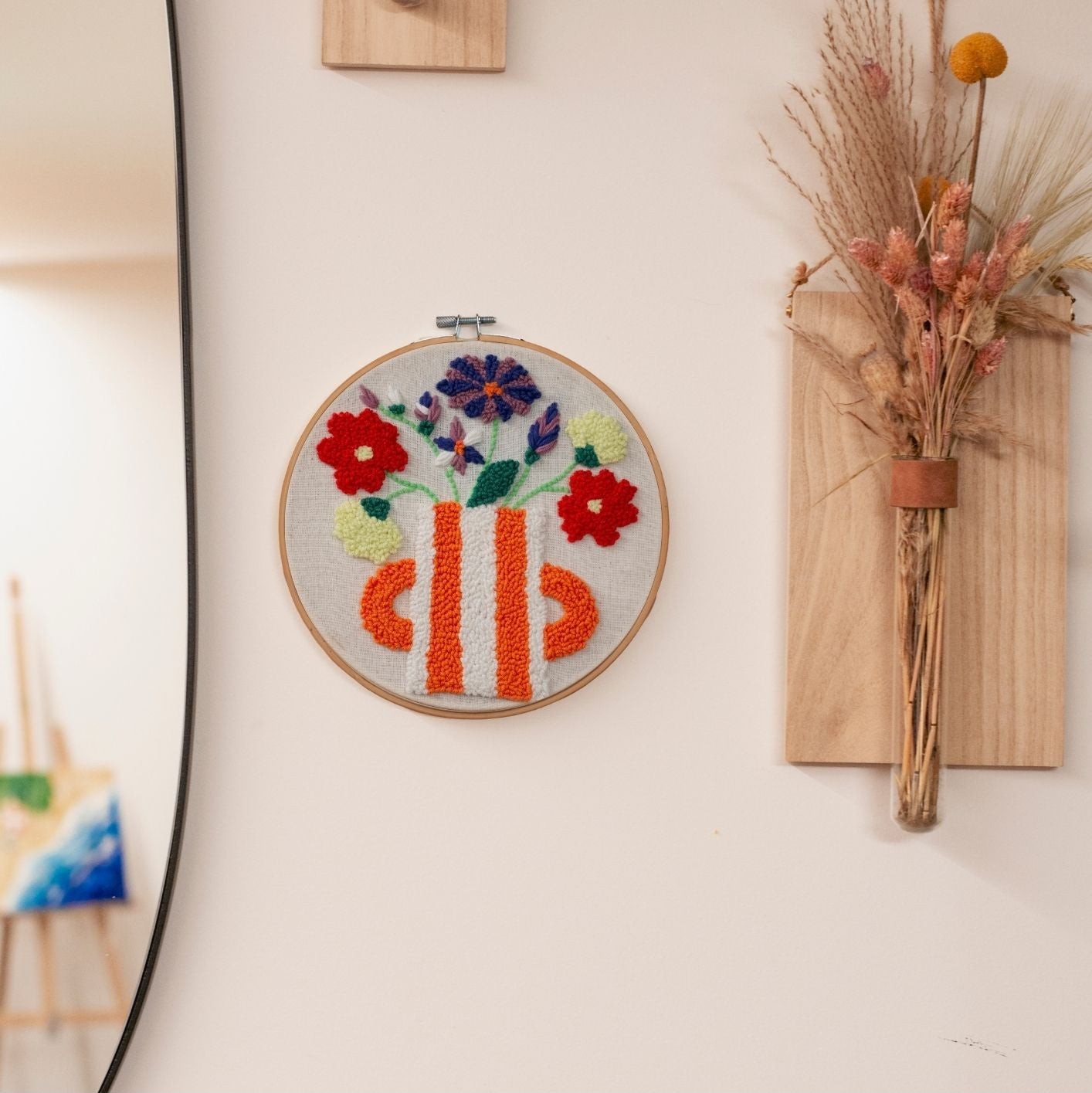 Punch Needle DIY Komplett-Set "Orange Flower Pot"