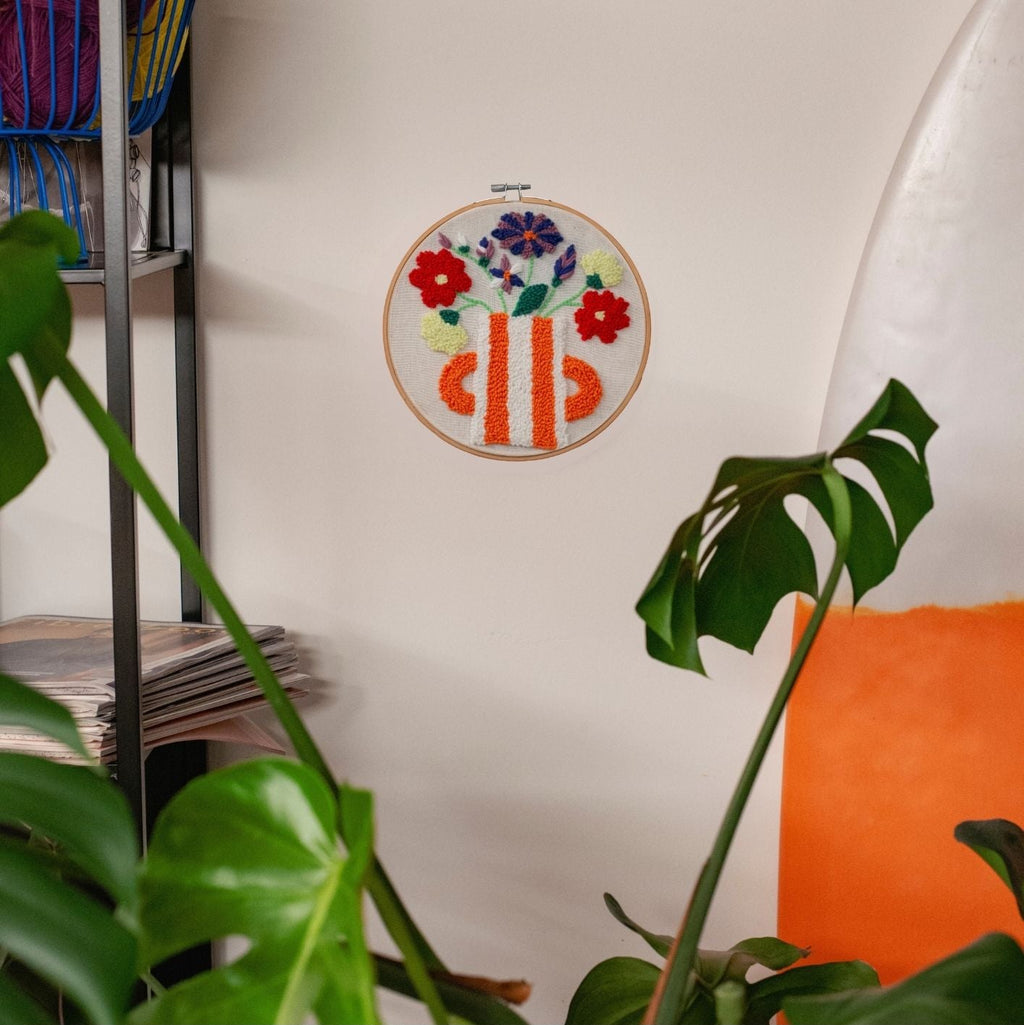 Punch Needle DIY Komplett-Set "Orange Flower Pot"