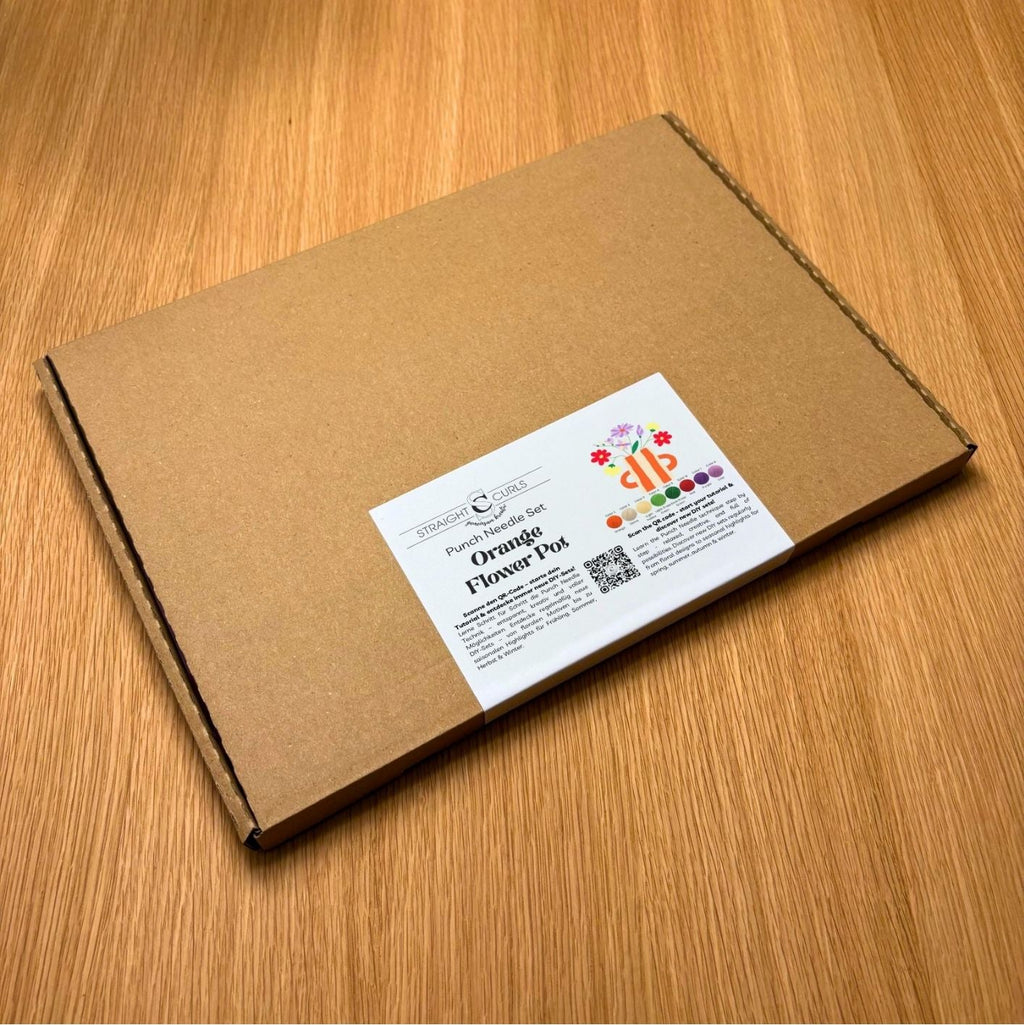 Punch Needle DIY Komplett-Set "Orange Flower Pot"
