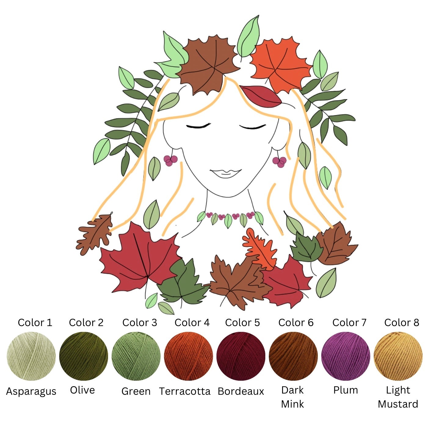 Punch Needle DIY Komplett-Set "Lady Of Leaves"