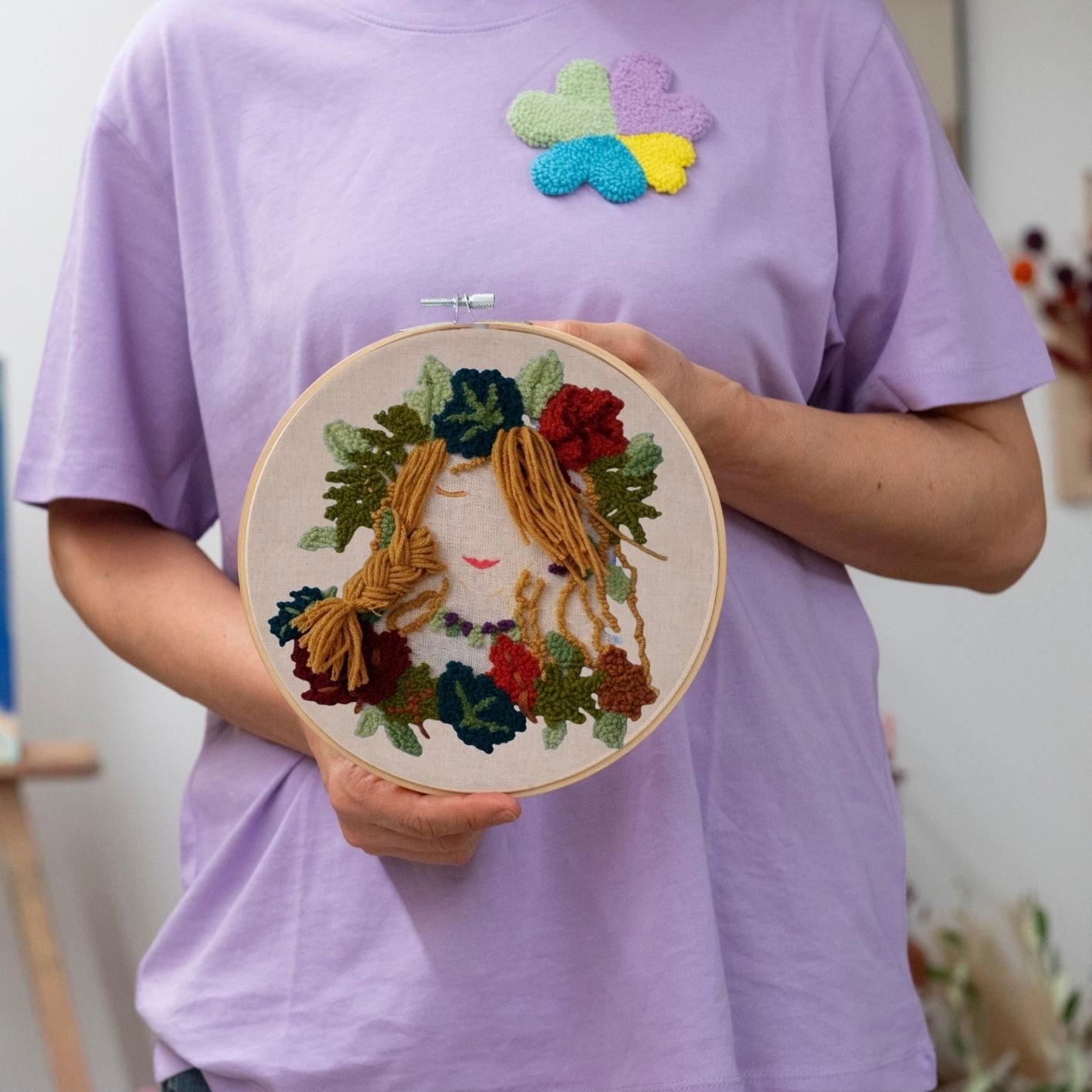 Punch Needle DIY Komplett-Set "Lady Of Leaves"