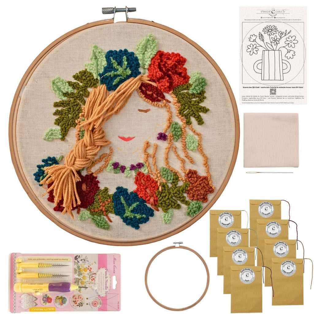 Punch Needle DIY Komplett-Set "Lady Of Leaves"
