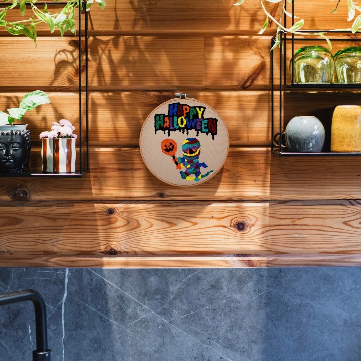 Punch Needle DIY Komplett-Set "Happy Helloween"