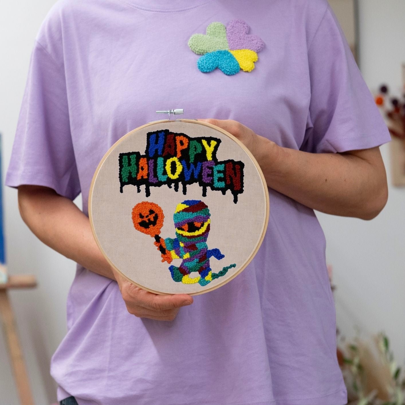 Punch Needle DIY Komplett-Set "Happy Helloween"