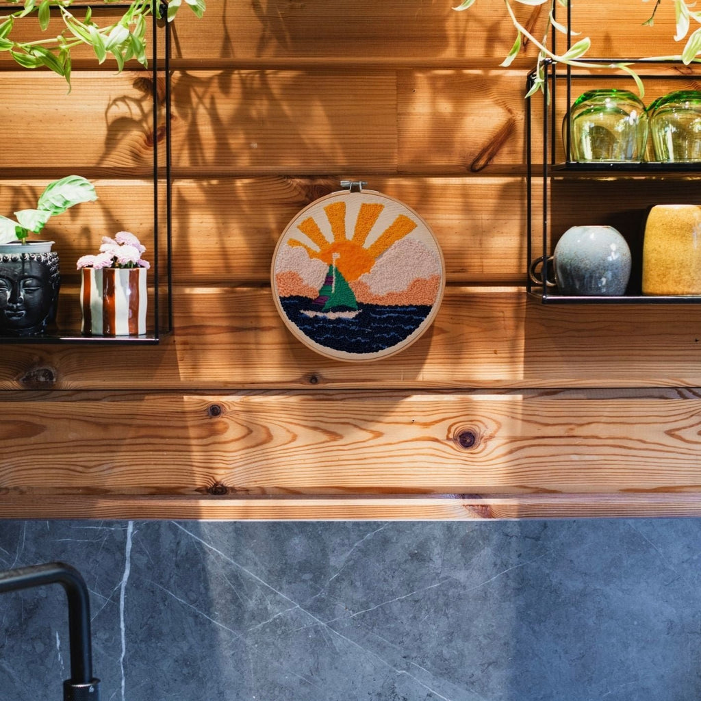 Punch Needle DIY Komplett-Set "Sunset Sailboat"