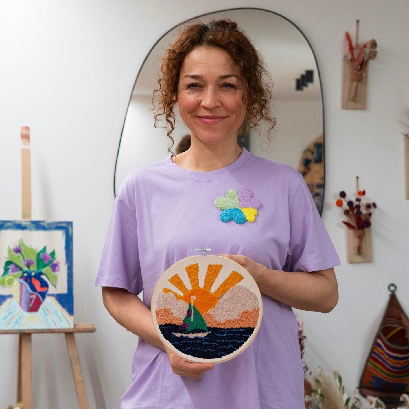 Punch Needle DIY Komplett-Set "Sunset Sailboat"