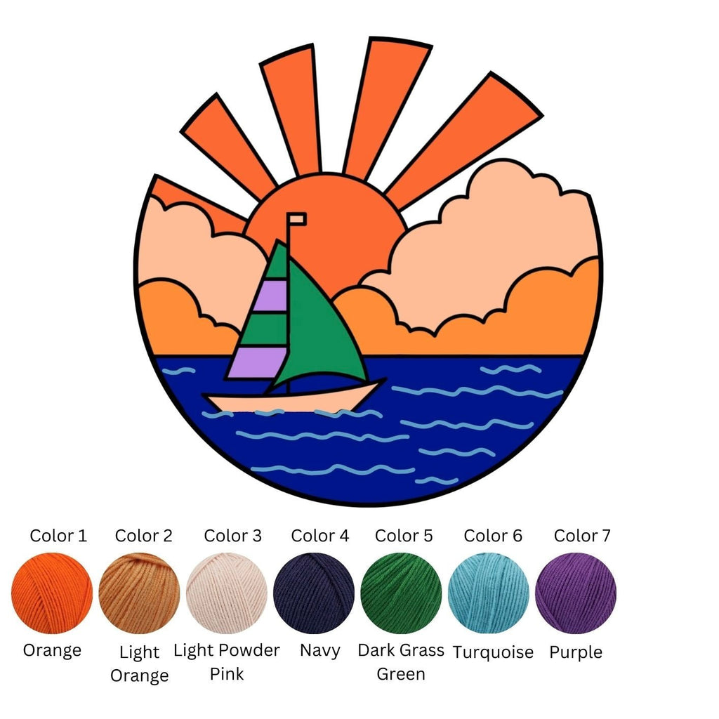 Punch Needle DIY Komplett-Set "Sunset Sailboat"