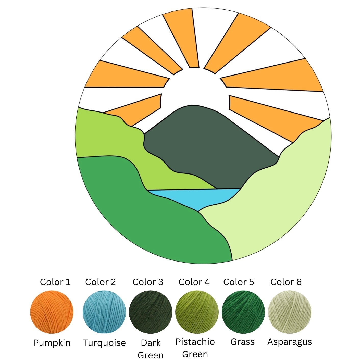 Punch Needle DIY Komplett-Set "Sunset Moutains"