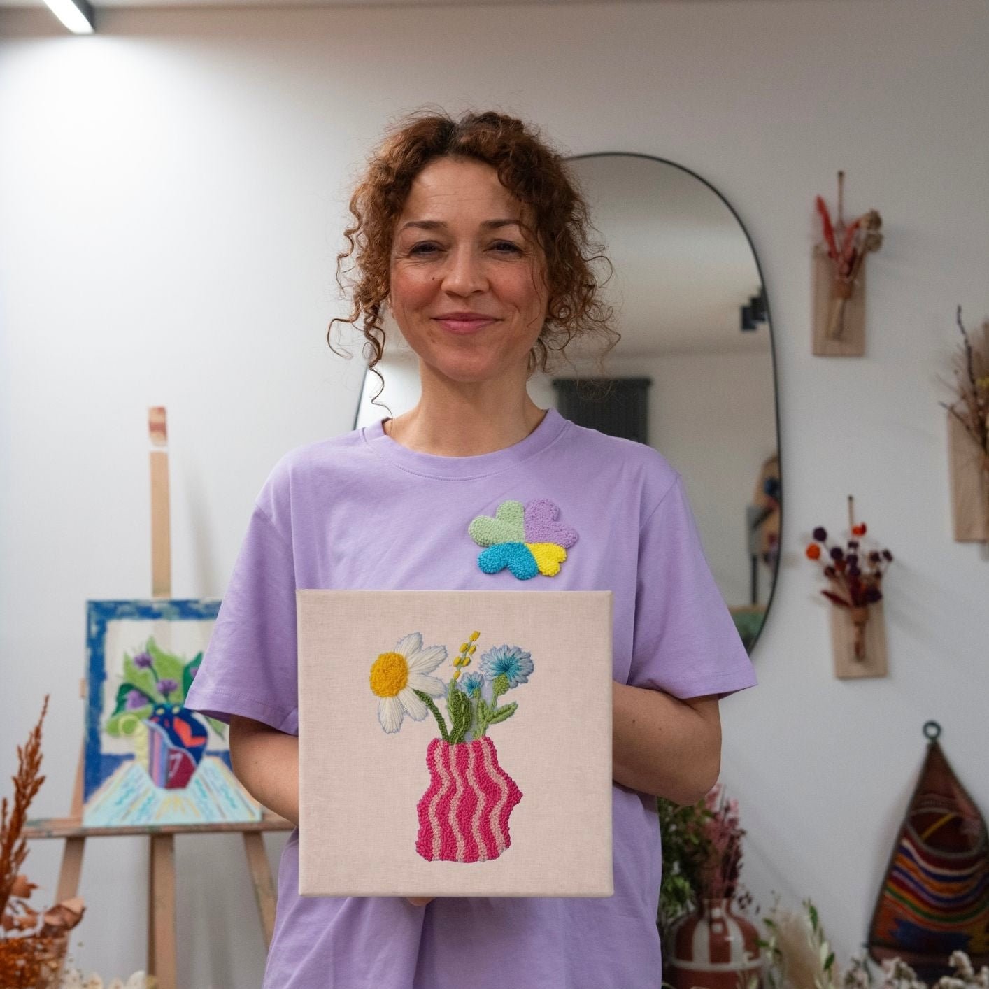 Punch Needle DIY Komplett-Set "Curvy Flower Pot"