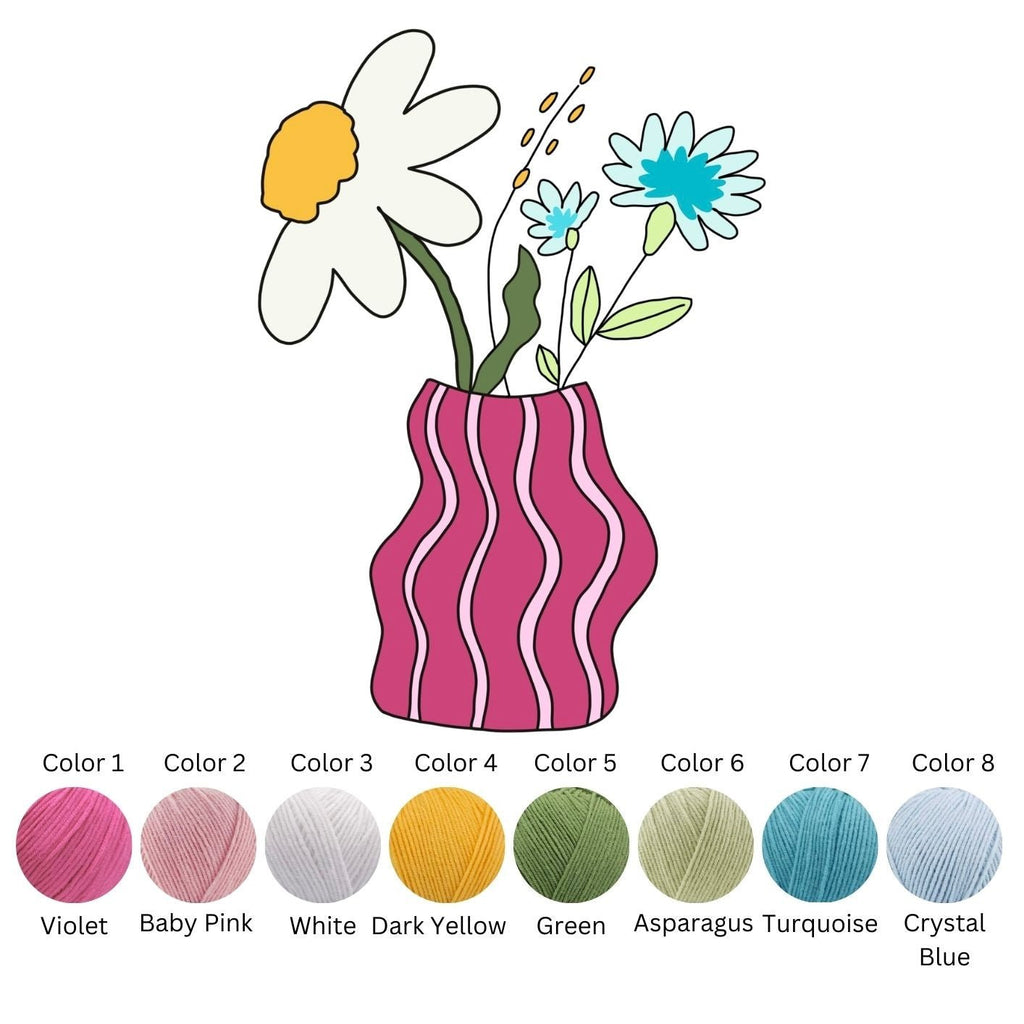 Punch Needle DIY Komplett-Set "Curvy Flower Pot"