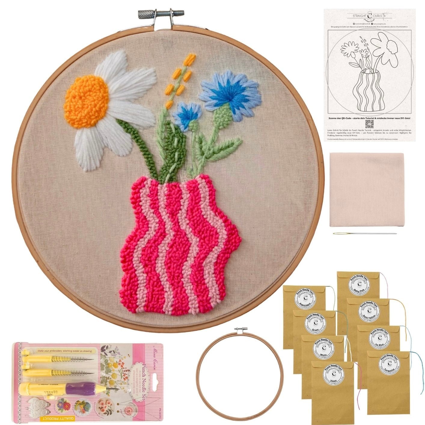 Punch Needle DIY Komplett-Set "Curvy Flower Pot"