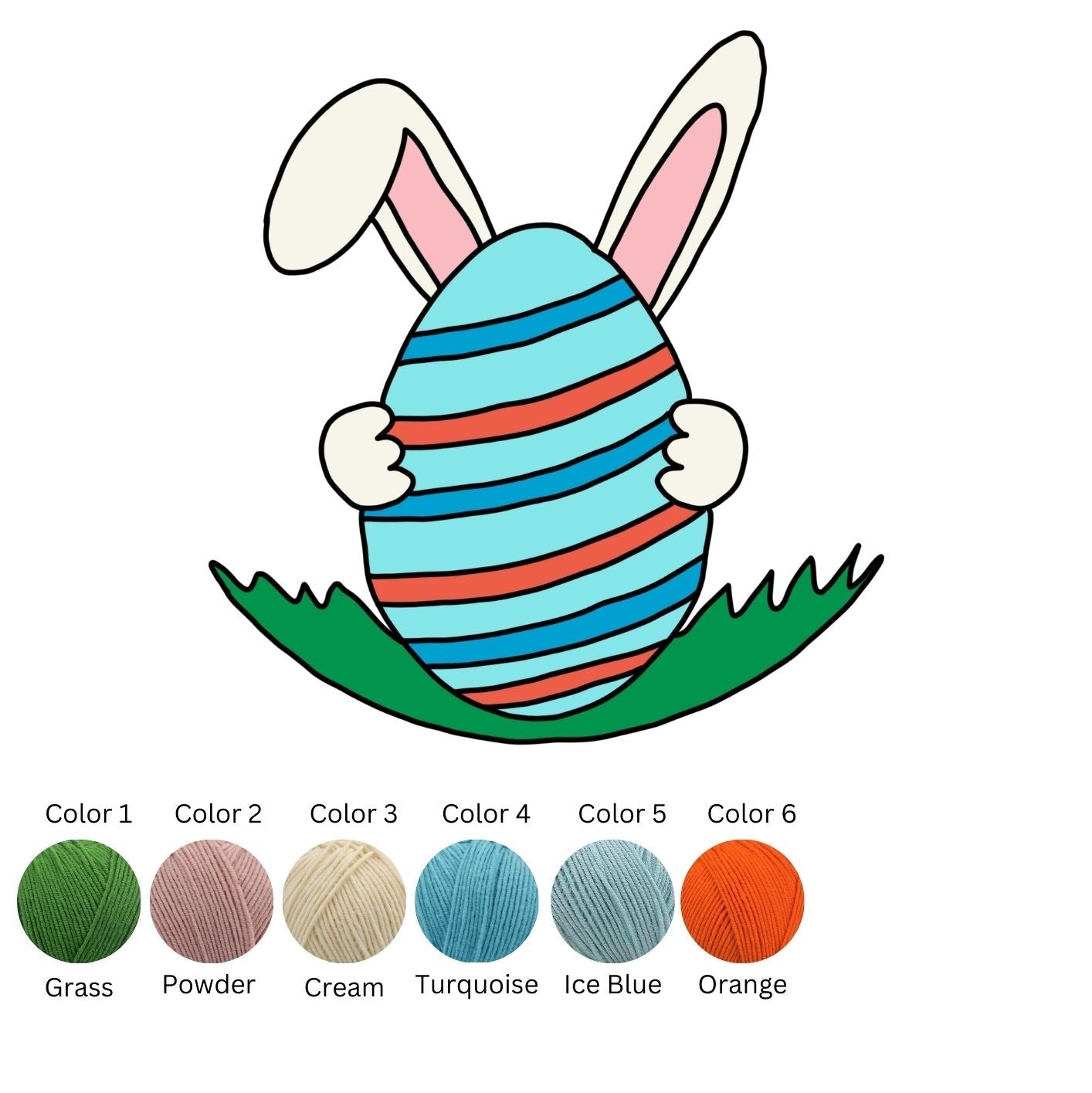 Punch Needle Beutel DIY Komplett-Set "Easter Bunny"